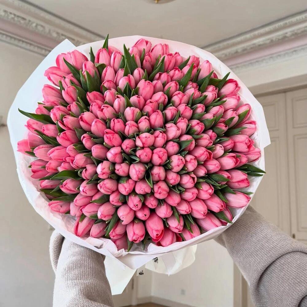 розовые тюльпаны — свежие цветы с доставкой